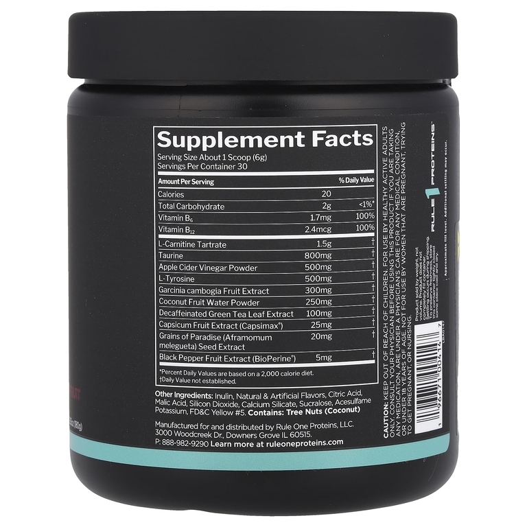 Rule One Proteins, Lean ™, коррекция веса без стимуляции, ананас и маракуйя, 180 г (6,35 унции)