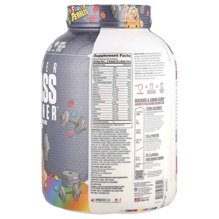 Dymatize, Super Mass Gainer ™, фруктовые камешки, 2,7 кг (6 фунтов)