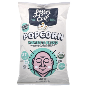 LesserEvil, Popcorn, смесь Гомера, соцветие чеснока, 130 г (4,6 унции)