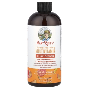 MaryRuth's, Liquid Morning Multivitamin + Hair Growth, персик и манго, 450 мл (15,22 жидк. унц.)
