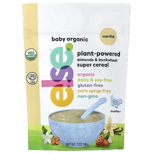 Else, Органические растительные хлопья Baby Organic, миндаль и гречка, для детей от 6 месяцев, старше, ваниль, 198 г (7 унций)