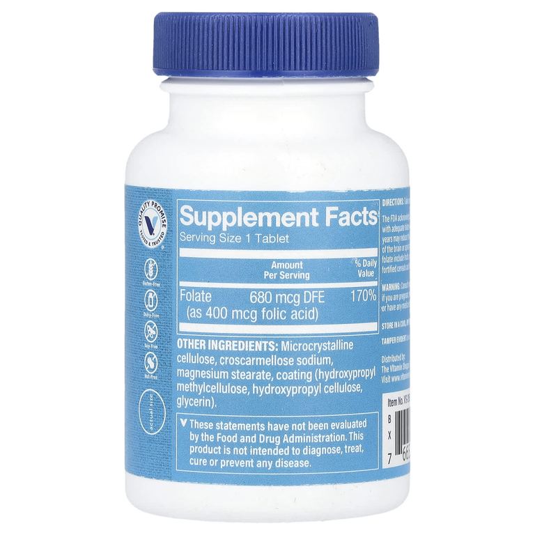 The Vitamin Shoppe, Фолиевая кислота, 680 мкг DFE, 300 таблеток (Товар снят с продажи) 