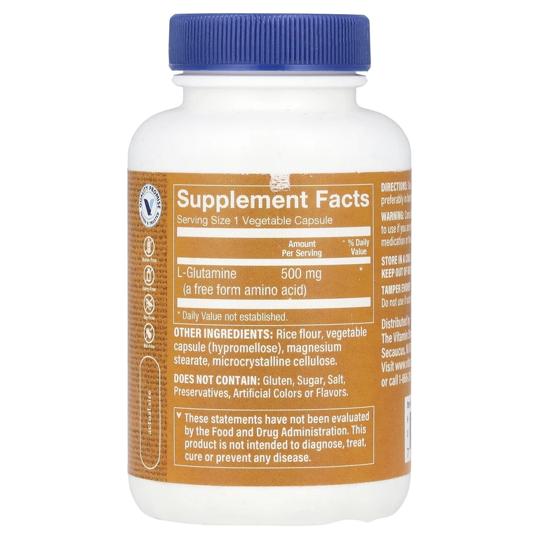 The Vitamin Shoppe, L-глютамин, 500 мг, 100 растительных капсул (Товар снят с продажи) 