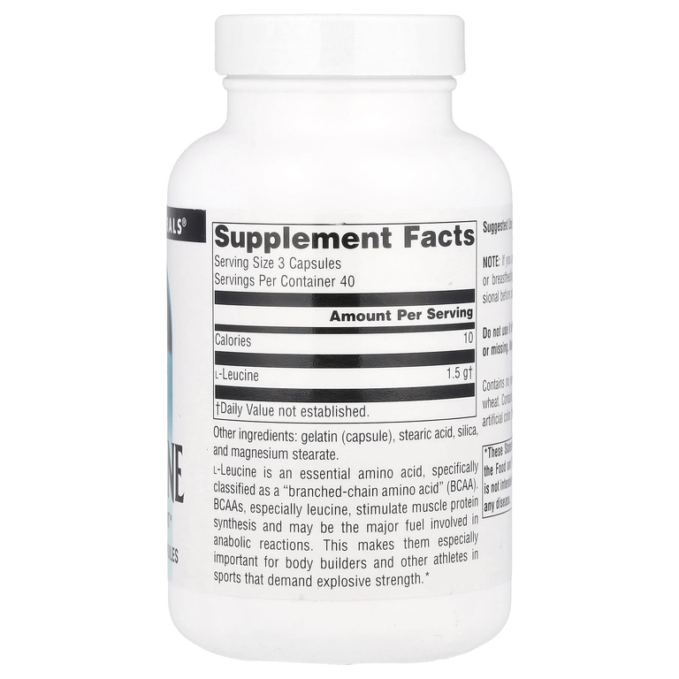 Source Naturals, L-лейцин в свободной форме, 500 мг, 120 капсул