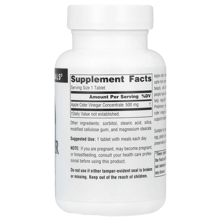 Source Naturals, Яблочный уксус, 500 мг, 90 таблеток
