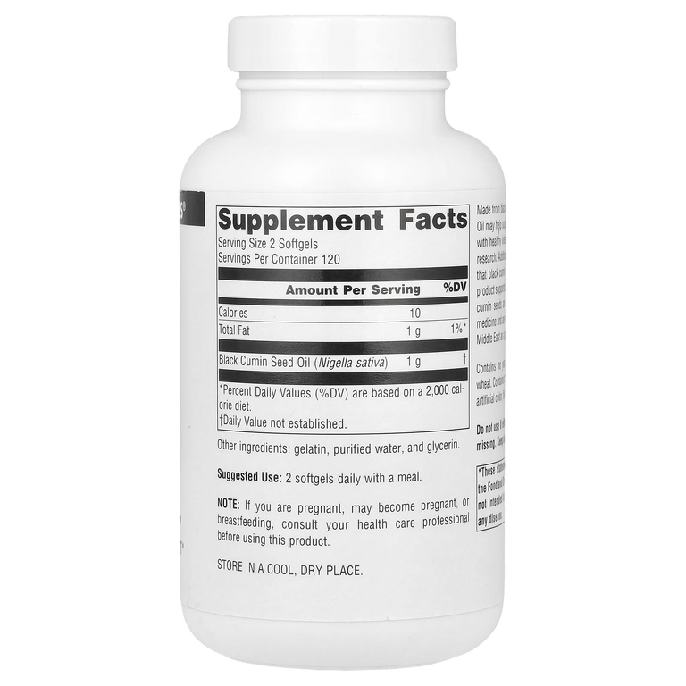 Source Naturals, Масло черного тмина, 240 мягких таблеток