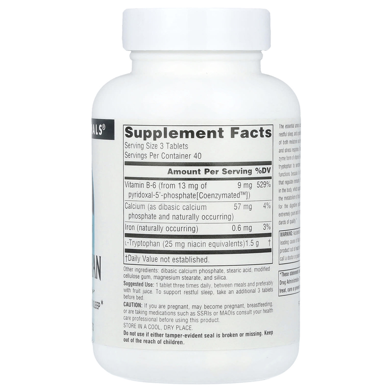 Source Naturals, L-триптофан с коэнзимом B-6, 120 таблеток