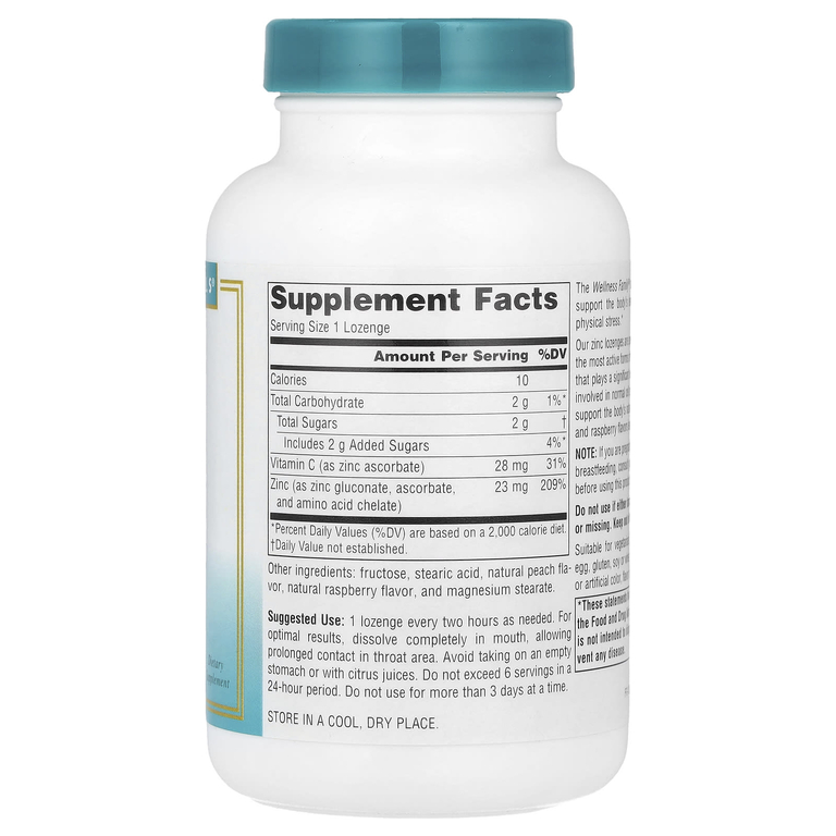 Source Naturals, Wellness, леденцы с цинком ™, персик и малина, 23 мг, 60 пастилок (Товар снят с продажи) 
