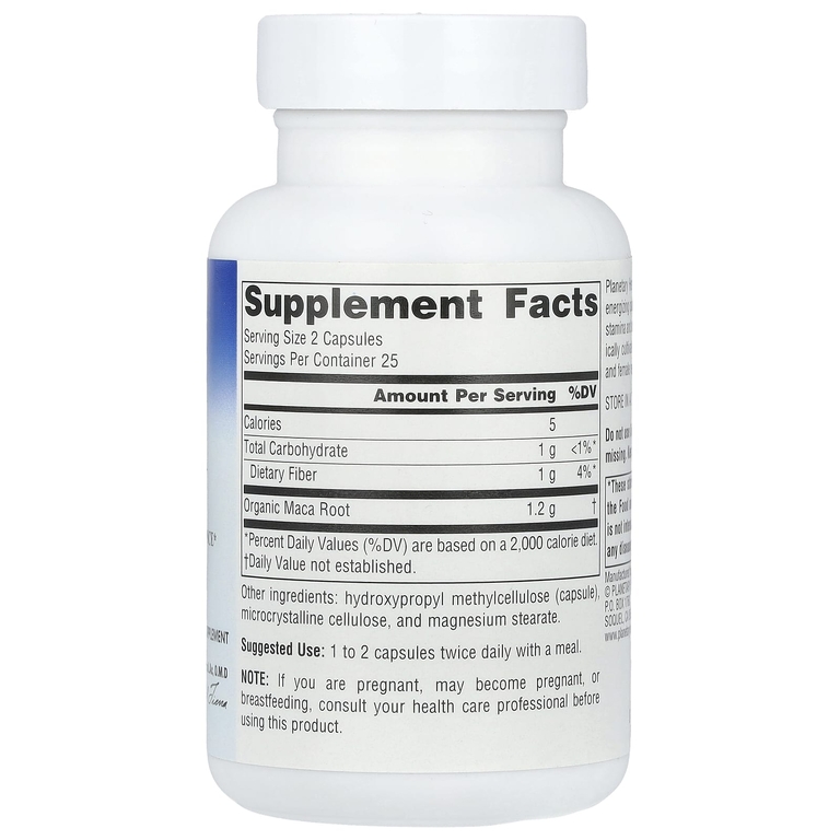 Planetary Herbals, Maca Supreme ™, 600 мг, 50 капсул
