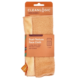 Cleanlogic, Средство для ванны и тела, салфетки для лица с двойной текстурой, 1 шт.
