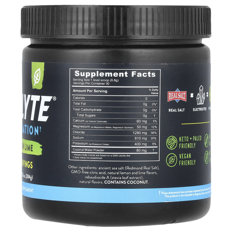 Redmond Trading Company, Re-Lyte® Hydration, лимон и лайм, 204 г (7,20 унции)