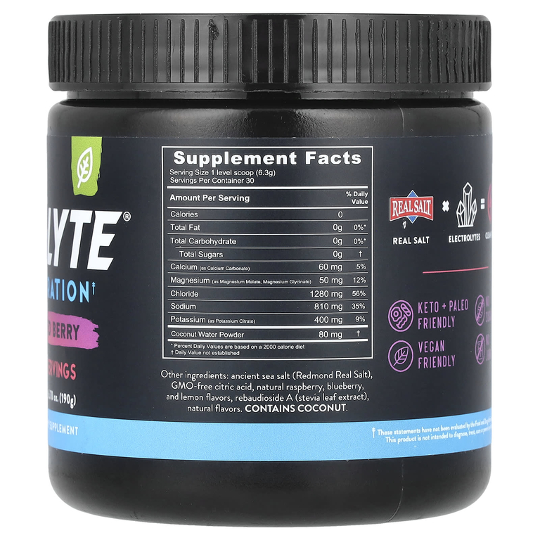 Redmond Trading Company, Re-Lyte® Hydration, ягодное ассорти, 190 г (6,70 унции)