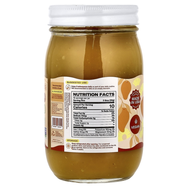 True Sea Moss, гель с морским мхом, суперфуд, манго и ананас, 473 мл (16 жидк. унций)