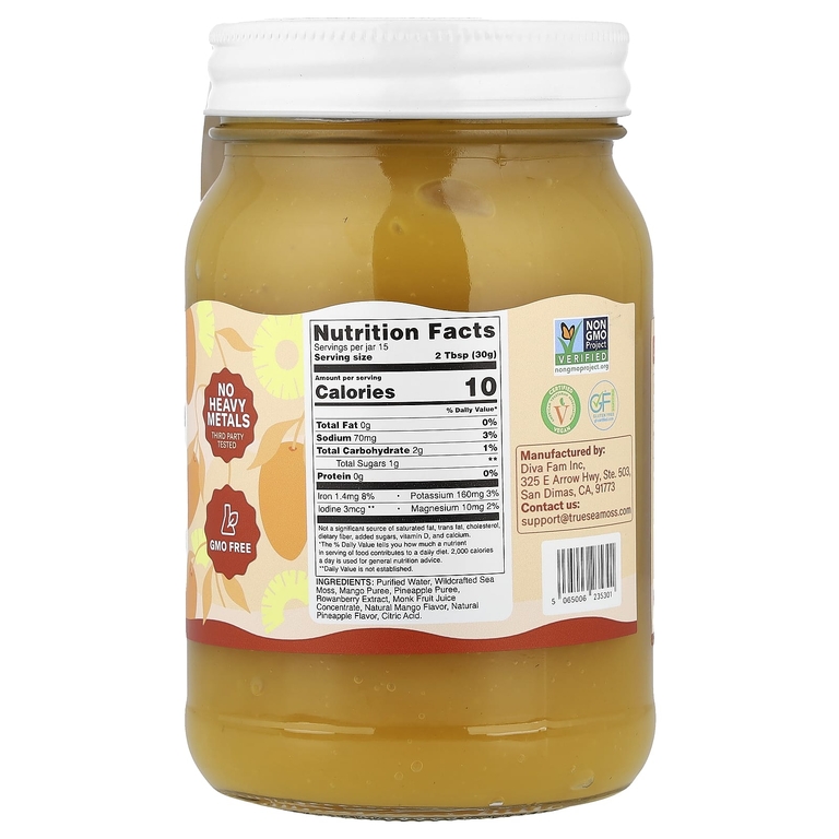 True Sea Moss, гель с морским мхом, суперфуд, манго и ананас, 473 мл (16 жидк. унций)