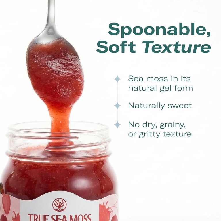 True Sea Moss, гель с морским мхом-суперфудом, клубника, 473 мл (16 жидк. унций)