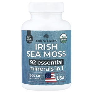 True Sea Moss, дикорастущий морской мох, 120 капсул (400 мг в 1 капсуле) (Товар снят с продажи) 