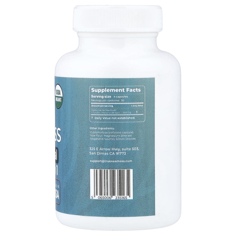 True Sea Moss, дикорастущий морской мох, 120 капсул (400 мг в 1 капсуле) (Товар снят с продажи) 