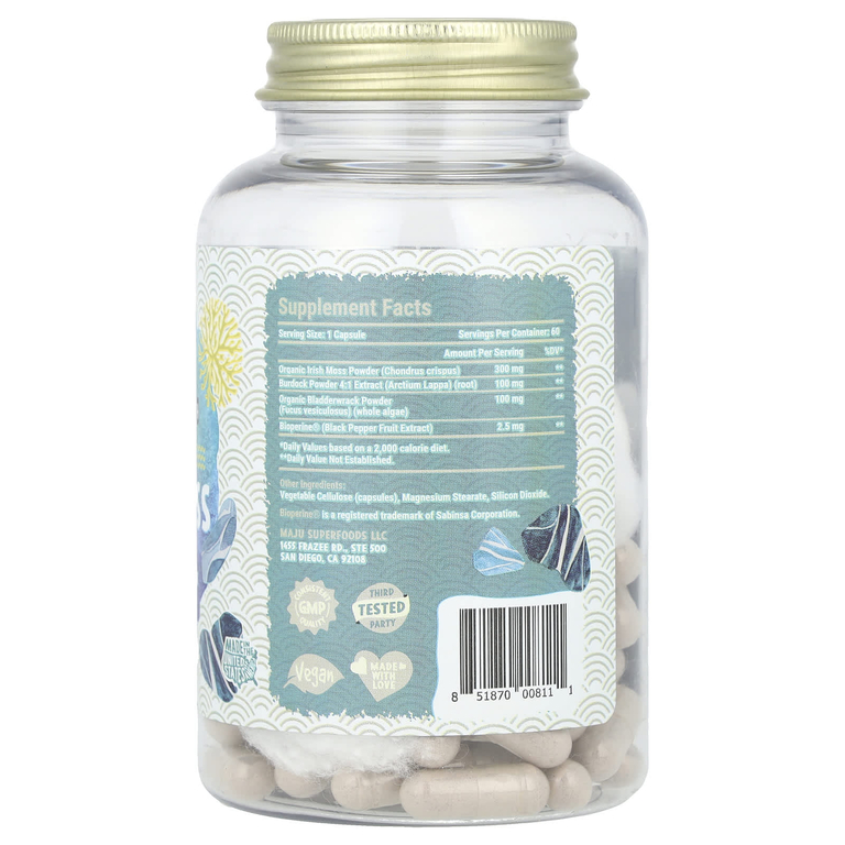 Maju Superfoods, дикий морской мох, 60 капсул