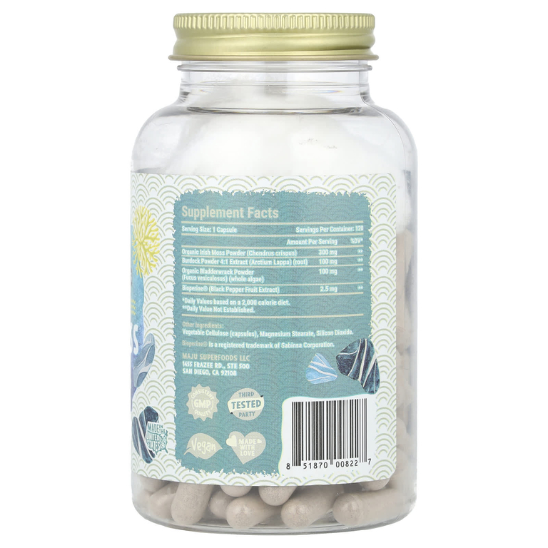 Maju Superfoods, дикий морской мох, 120 капсул