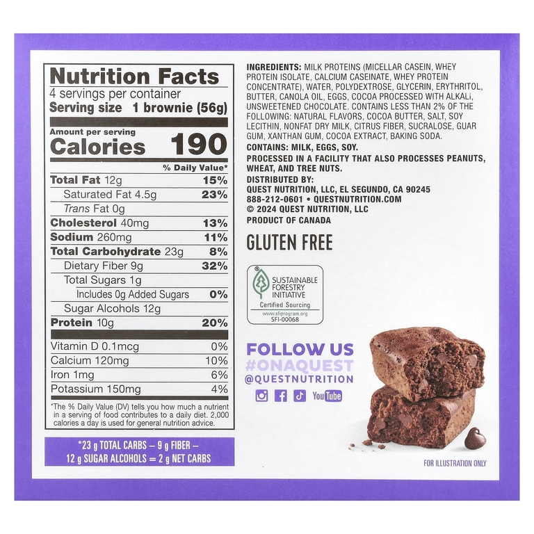 Quest Nutrition, Bake Shop, шоколадные, 4 пирожных, 56 г (1,98 унции)