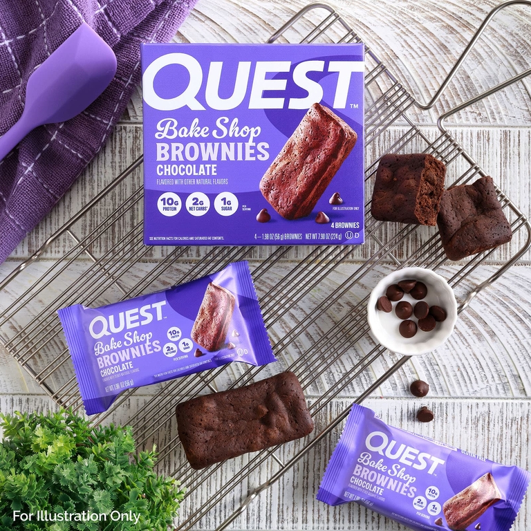 Quest Nutrition, Bake Shop, шоколадные, 4 пирожных, 56 г (1,98 унции)