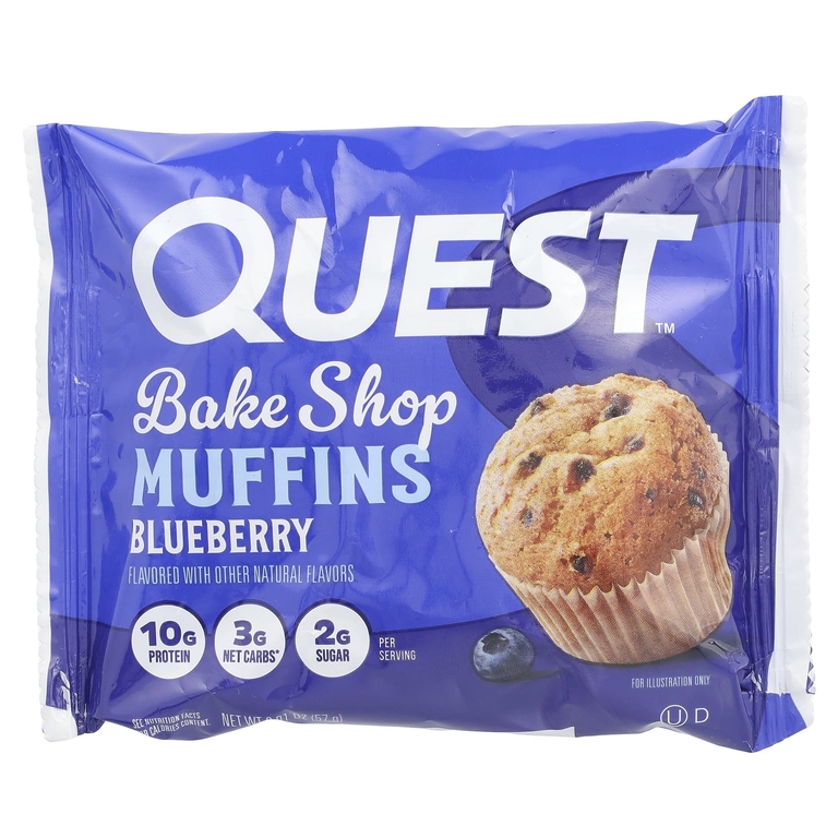 Quest Nutrition, Bake Shop, кексы, голубика, 4 пакетика, 57 г (2,01 унции) (Товар снят с продажи) 