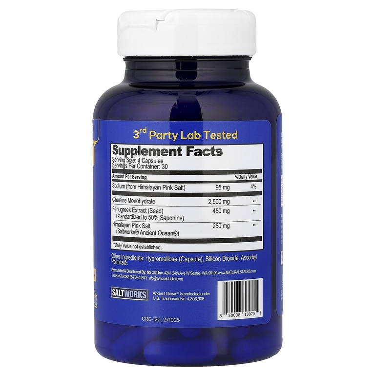 Natural Stacks, Smart Creatine™, 120 веганских капсул