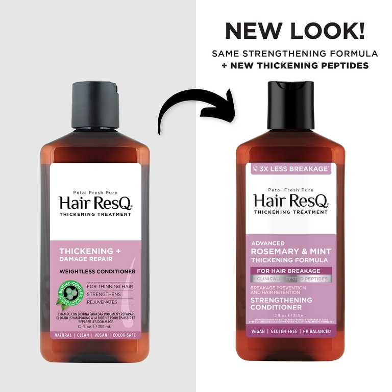 Petal Fresh, Hair ResQ, средство для густоты волос, усовершенствованная формула для густоты розмарина и мяты, укрепляющий кондиционер, 355 мл
