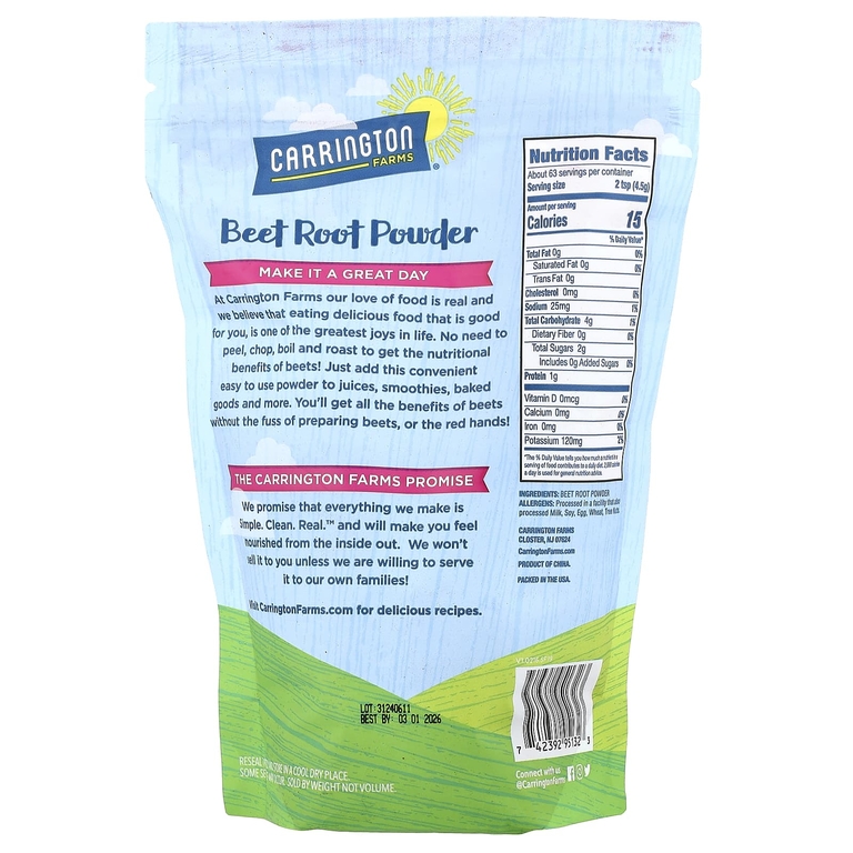 Carrington Farms, Порошок из свеклы, 283 г (10 унций)
