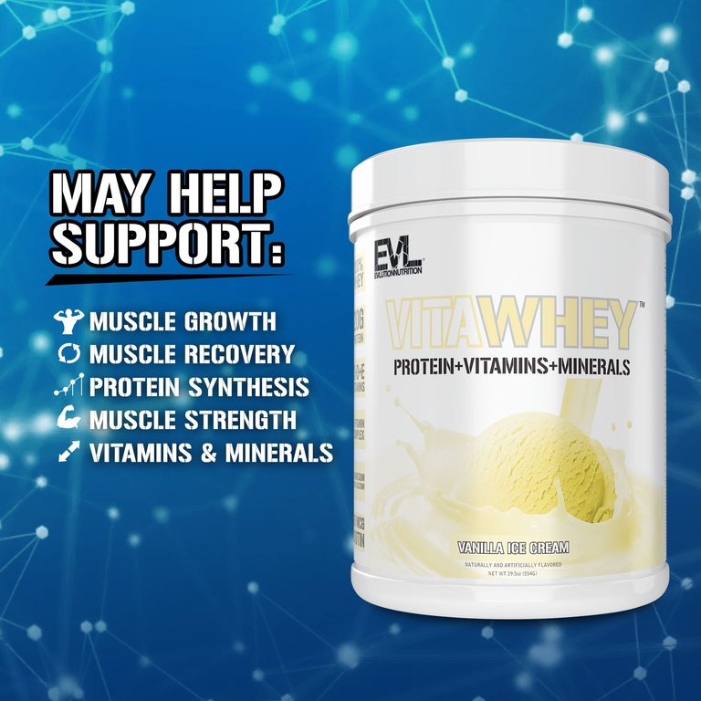 EVLution Nutrition, VitaWhey ™, ванильное мороженое, 554 г (19,5 унции) (Товар снят с продажи) 