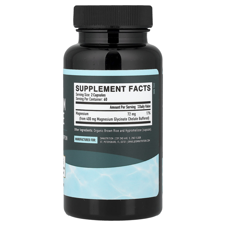SMNutrition, глицинат магния, 120 мг, 36 растительных капсул (36 мг в 1 капсуле)