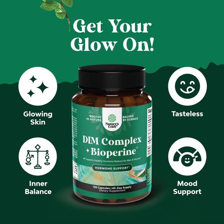 Nature's Craft, комплекс DIM + Bioperine®, 120 капсул