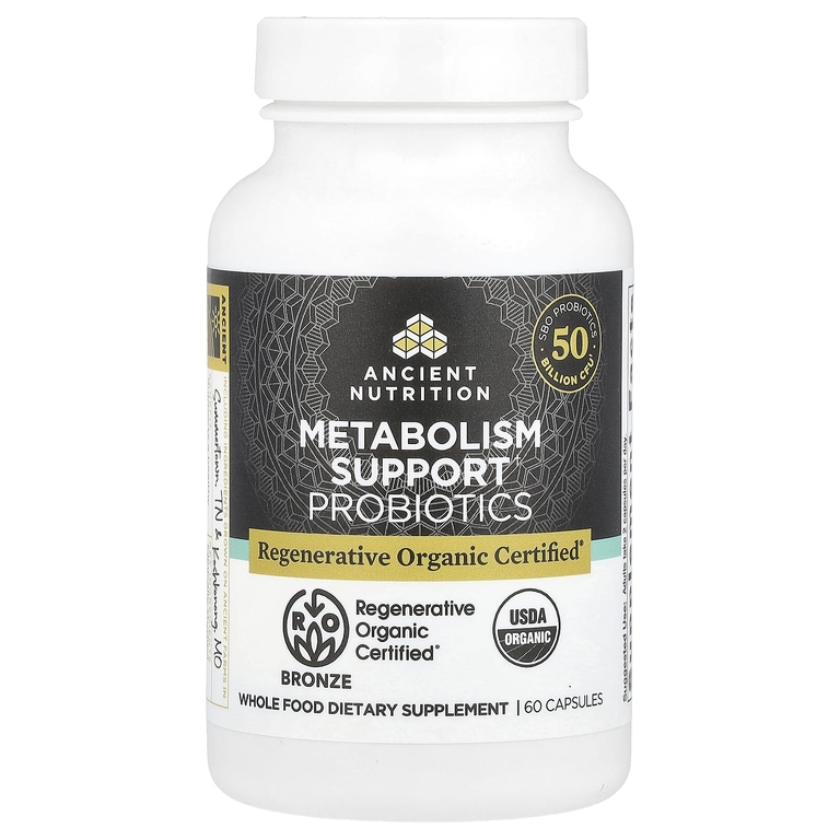 Ancient Nutrition, Пробиотики для поддержки метаболизма, 60 капсул