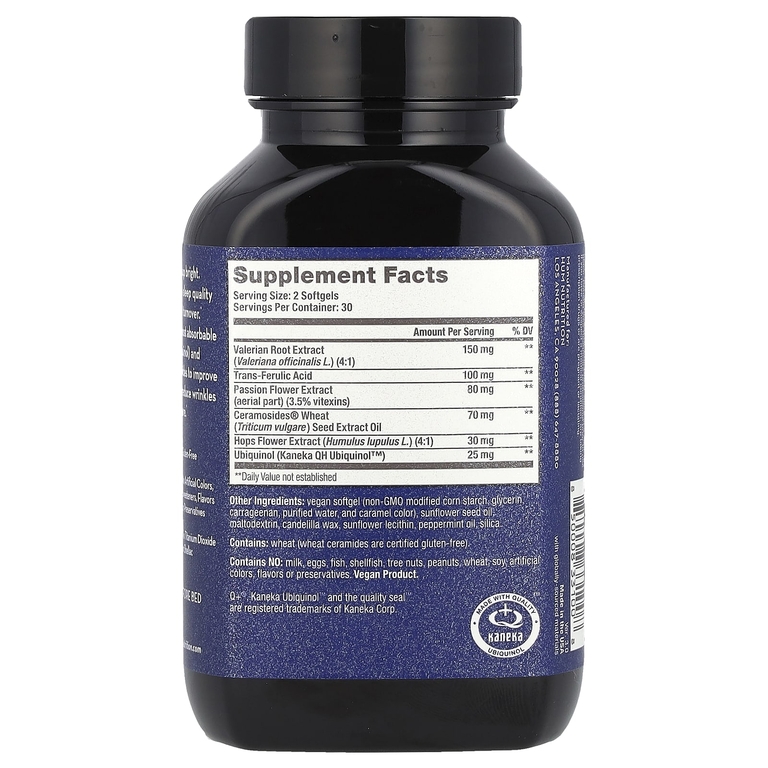 HUM Nutrition, Mighty Night ™, керамиды, коэнзим Q10, феруловая кислота и корень валерианы, 60 веганских мягких таблеток