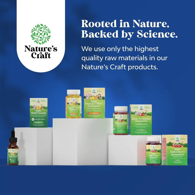 Nature's Craft, Детские жевательные мармеладки с магнием, малина, 45 шт.