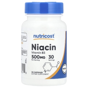 Nutricost, Ниацин, 500 мг, 30 капсул (Товар снят с продажи) 