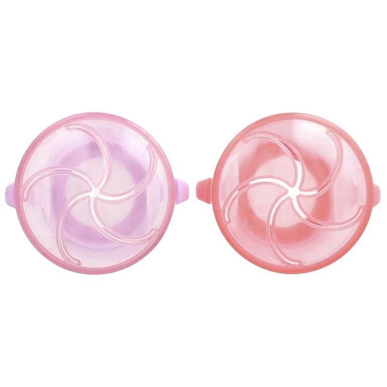 Munchkin, Snack Catcher ™, дозаторы для снеков, от 12 месяцев, светло-розовый, светло-фиолетовый, 2 шт. В упаковке