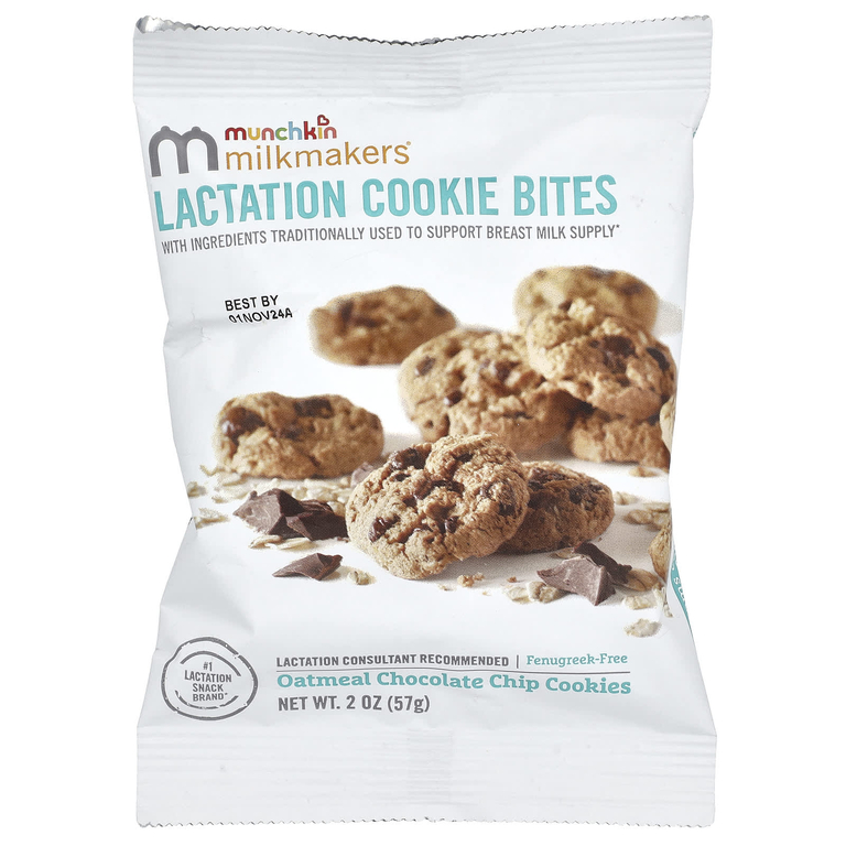 Munchkin, Milkmaker®, грудное печенье, овсяное печенье с шоколадной крошкой, 10 пакетиков по 57 г (2 унции)  