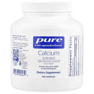 Pure Encapsulations, Кальций (цитрат), 180 капсул (150 мг на капсулу)