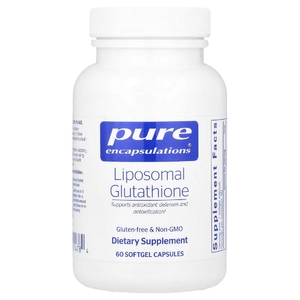 Pure Encapsulations, Липосомальный глутатион, 60 мягких капсул (375 мг в каждой капсуле)