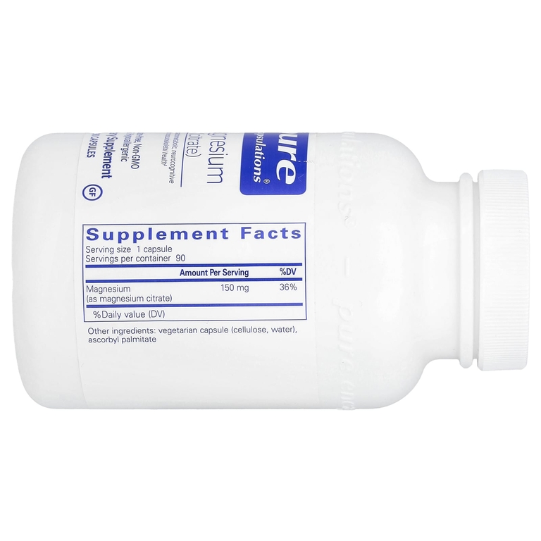 Pure Encapsulations, магний (цитрат), 90 капсул (150 мг в 1 капсуле)