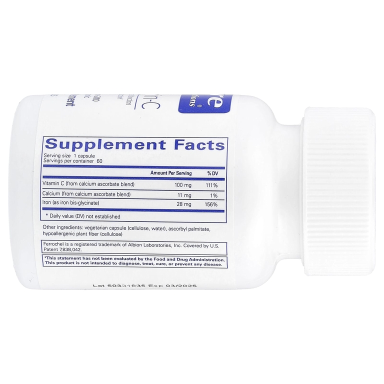 Pure Encapsulations, OptiFerin-C, 60 капсул