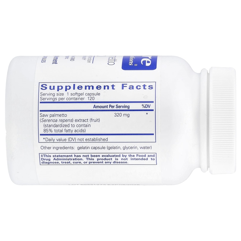 Pure Encapsulations, Saw Palmetto 320, 120 мягких капсул (320 мг в каждой капсуле)