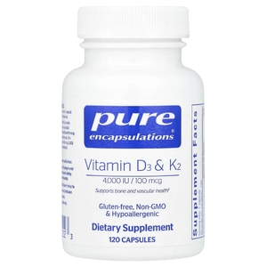 Pure Encapsulations, Витамины D3 и K2, 120 капсул