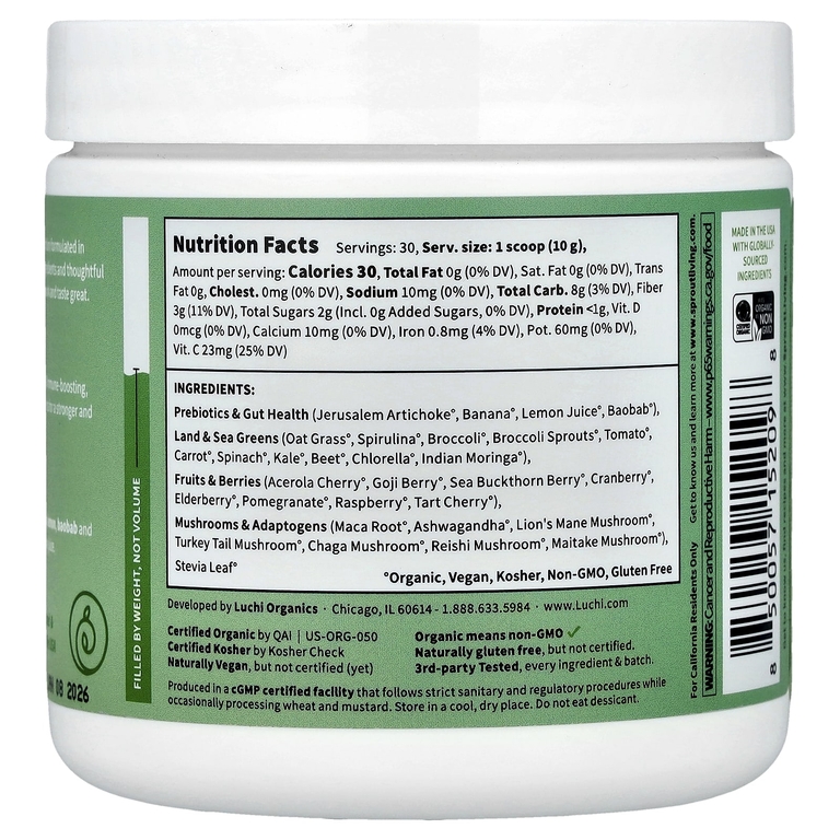 Sprout Living, Colorfuel ™ Greens, 300 г (10,6 унции) (Товар снят с продажи) 
