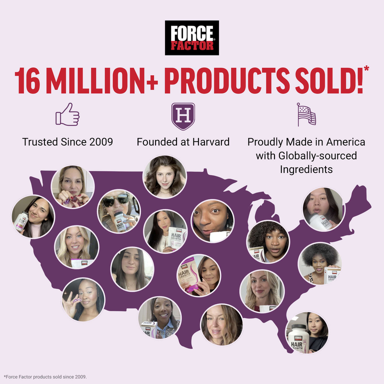 Force Factor, ускоритель роста волос, ягодное ассорти, 60 жевательных таблеток