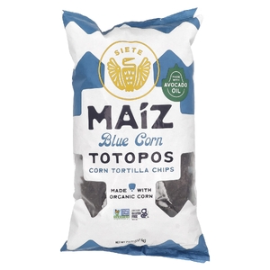 Siete, Чипсы из кукурузной тортильи Maiz Totopos, голубая кукуруза, 212,6 г (7,5 унции)