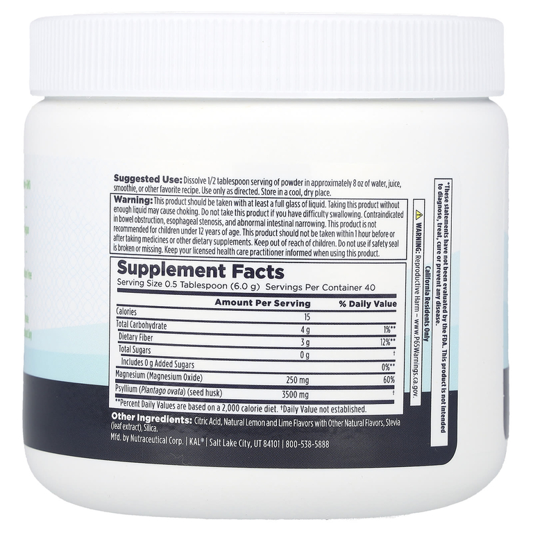 KAL, Cleanout Magnesium Powder, лимон и лайм, 240 г (8,5 унции) (Товар снят с продажи) 
