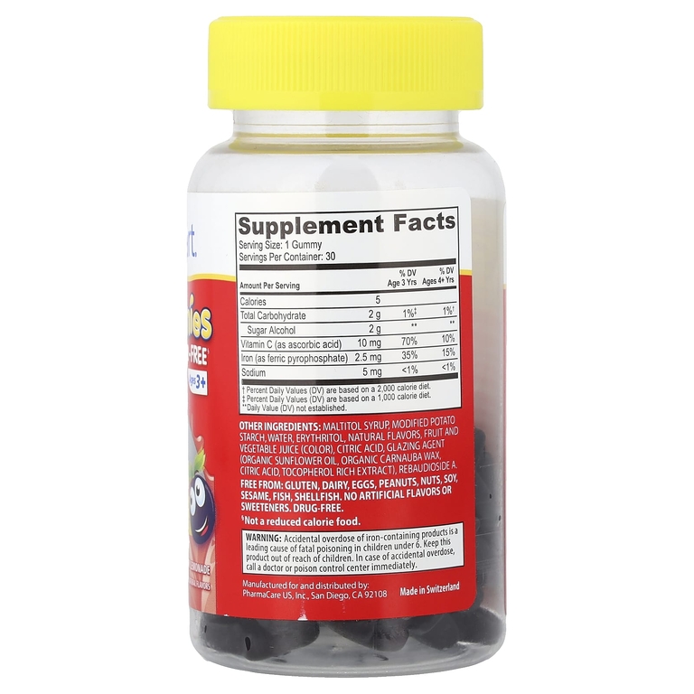 Kids Smart®, VITA Gummies, добавка для здоровья железа, для детей от 3 лет, ежевичный лимонад, 30 жевательных таблеток