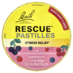 Bach, Rescue®, пастилки для снятия стресса, ягодный вкус, 35 шт.